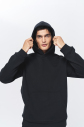 Erkek Siyah 3 İplik Şardonlu Fleece Yumuşak Fırçalı Kapişonlu Oversize Sweatshirt | 9799 - 8