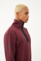 Erkek Koyu Bordo Yarım Fermuarlı Dik Yaka Sweatshirt Takım | 1626 - 12