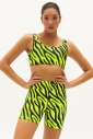 Kadın Fosfor Zebra Destekli Spor Crop Top Toparlayıcı Bra Sporcu Sütyeni Büstiyer | 1671 - 3