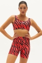 Kadın Cosmo Zebra Destekli Spor Crop Top Toparlayıcı Bra Sporcu Sütyeni Büstiyer | 1671 - 2