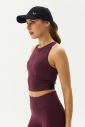 Kadın Bordo Bisiklet Yaka Toparlayıcı Destekli Spor ve Günlük Destekli Crop Top Body Bra | 9209 - 3