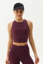 Kadın Bordo Bisiklet Yaka Toparlayıcı Destekli Spor ve Günlük Destekli Crop Top Body Bra | 9209 - 8