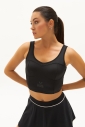 Kadın Siyah Fitness-Antrenman Spor Fashion Crop Top Toparlayıcı Bra Sporcu Sütyeni Büstiyer | 0604 - 5