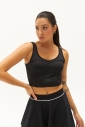 Kadın Siyah Fitness-Antrenman Spor Fashion Crop Top Toparlayıcı Bra Sporcu Sütyeni Büstiyer | 0604 - 6