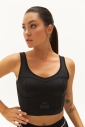 Kadın Siyah Fitness-Antrenman Spor Fashion Crop Top Toparlayıcı Bra Sporcu Sütyeni Büstiyer | 0604 - 1