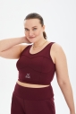 Kadın Bordo Fitness-Antrenman Spor Fashion Crop Top Toparlayıcı Bra Sporcu Sütyeni Büstiyer | 0604 - 7