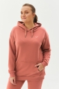 Pudra Pembe Kadın Kapüşonlu Kanguru Cepli Pamuklu Spor Düz Sweatshirt | 8785 - 3