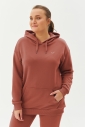 Kadın Toprak Kapüşonlu Kanguru Cepli Pamuklu Spor Düz Sweatshirt | 8785 - 3