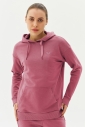 Kadın Koyu Pembe Kapüşonlu Kanguru Cepli Pamuklu Spor Düz Sweatshirt | 8785 - 4