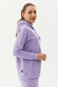 Kadın Lila Kapüşonlu Kanguru Cepli Pamuklu Spor Düz Sweatshirt | 8785 - 5