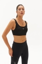 Kadın Siyah Organik Pamuklu Destekli Spor ve Günlük Crop Top Bra Sporcu Sütyeni | 0148 - 9