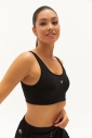 Kadın Siyah Organik Pamuklu Destekli Spor ve Günlük Crop Top Bra Sporcu Sütyeni | 0148 - 17