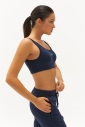 Kadın Lacivert Pamuklu Destekli Spor ve Günlük Crop Top Bra Sporcu Sütyeni | 0148 - 4