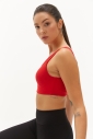 Kadın Kırmızı Organik Pamuklu Destekli Spor ve Günlük Crop Top Bra Sporcu Sütyeni | 0148 - 15