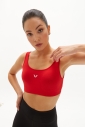 Kadın Kırmızı Organik Pamuklu Destekli Spor ve Günlük Crop Top Bra Sporcu Sütyeni | 0148 - 1