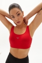 Kadın Kırmızı Organik Pamuklu Destekli Spor ve Günlük Crop Top Bra Sporcu Sütyeni | 0148 - 5