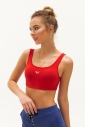 Kadın Kırmızı Organik Pamuklu Destekli Spor ve Günlük Crop Top Bra Sporcu Sütyeni | 0148 - 7