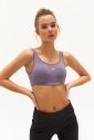 Kadın Lila Organik Pamuklu Destekli Spor ve Günlük Crop Top Bra Sporcu Sütyeni | 0148 - 4