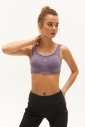 Kadın Lila Organik Pamuklu Destekli Spor ve Günlük Crop Top Bra Sporcu Sütyeni | 0148 - 2