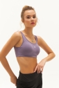 Kadın Lila Organik Pamuklu Destekli Spor ve Günlük Crop Top Bra Sporcu Sütyeni | 0148 - 1