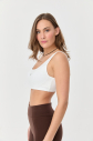 Kadın Beyaz Organik Pamuklu Destekli Spor Ve Günlük Crop Top Bra Sporcu Sütyeni | 0148 - 6