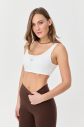 Kadın Beyaz Organik Pamuklu Destekli Spor Ve Günlük Crop Top Bra Sporcu Sütyeni | 0148 - 3