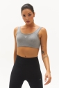 Kadın Gri Organik Pamuklu Destekli Spor ve Günlük Crop Top Bra Sporcu Sütyeni | 0148 - 8