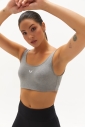 Kadın Gri Organik Pamuklu Destekli Spor ve Günlük Crop Top Bra Sporcu Sütyeni | 0148 - 3