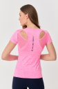 Kadın V Yaka Sırt Detaylı Neon Pembe Spor Body | 9756 - 2