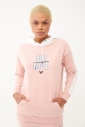 Kadın Pembe Kapüşonlu İpli Sweatshirt Takım | 1663 - 11