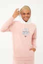 Kadın Pembe Kapüşonlu İpli Sweatshirt Takım | 1663 - 2