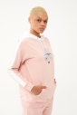 Kadın Pembe Kapüşonlu İpli Sweatshirt Takım | 1663 - 10