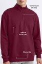 Peak Erkek Bordo Oversize Fermuarlı Yaka Sweatshirt | 7021 - 3