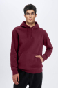 Peak Erkek Bordo Pamuklu Oversize Kanguru Cepli Kapüşonlu Sweatshirt | 7017 - 1