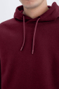 Peak Erkek Bordo Pamuklu Oversize Kanguru Cepli Kapüşonlu Sweatshirt | 7017 - 4