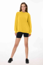 Peak Kadın Sarı Oversize Bisiklet Yaka Basic Sweatshirt | 7015 - 1