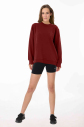 Peak Kadın Rumba Koyu Oversize Bisiklet Yaka Basic Sweatshirt | 7015 - 1