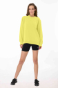 Peak Kadın Toz Sarı Oversize Bisiklet Yaka Basic Sweatshirt | 7015 - 2