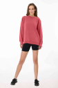 Peak Kadın Rouge Oversize Bisiklet Yaka Basic Sweatshirt | 7015 - 2