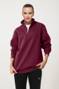 Peak Kadın Bordo Oversize Fermuarlı Yaka Sweatshirt | 7012 - 1